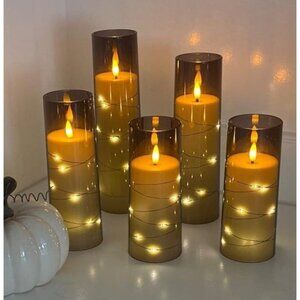 New Flameless LED Candles with Timer 5 Pc Flickering Flameless Candles